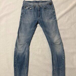 G Star Raw Denim Arc Jeans Tapered Leg Braces Y2K Blue Denim Retro Rock Cowboy